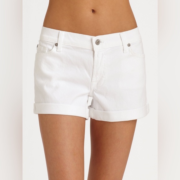 7 for All Mankind | White Denim Shorts | Size 27 - Picture 4 of 12